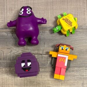 4 McDonald’s happy meal toys Grimace,Grimace Egg, Birdie Wings,Transformer Dino